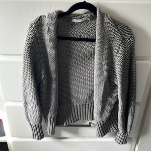 Womens Grey Chunky Cardigan